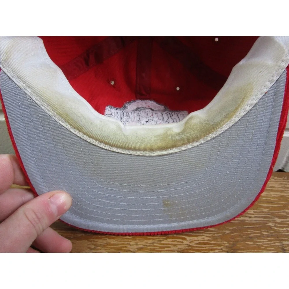 VTG Ohio State Buckeyes Red Corduroy‎ Snap Back Hat ANNCO OSU Block O NCAA 1990s